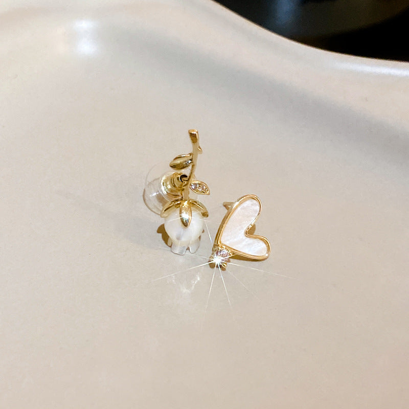 Silver Needle Flower Earrings Cn0020