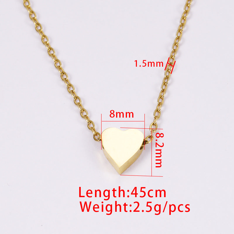 Perforated heart-shaped clavicle chain necklace cn0267
