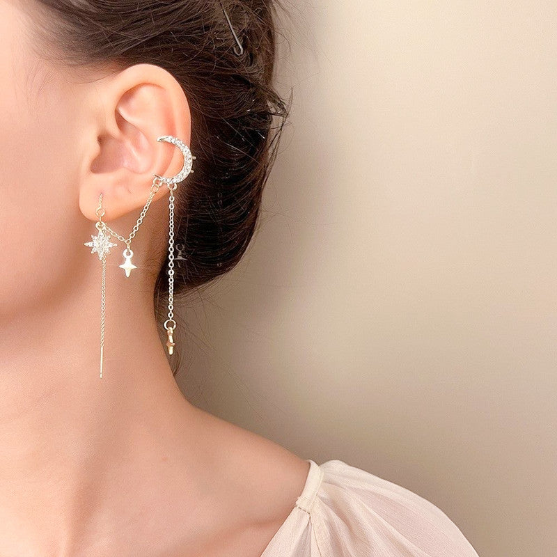 Xingyue 긴 술 귀 클립 매달려 귀걸이 원피스 귀걸이