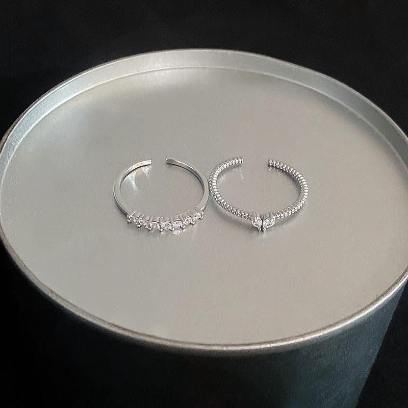 Heart-Shaped Zircon Geometric Open Ring Cn0046