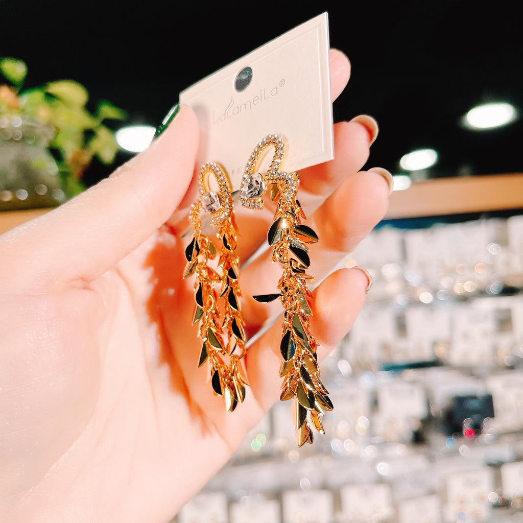 지르콘 상감 하트 모양의 백 마운트 밀 술 귀걸이