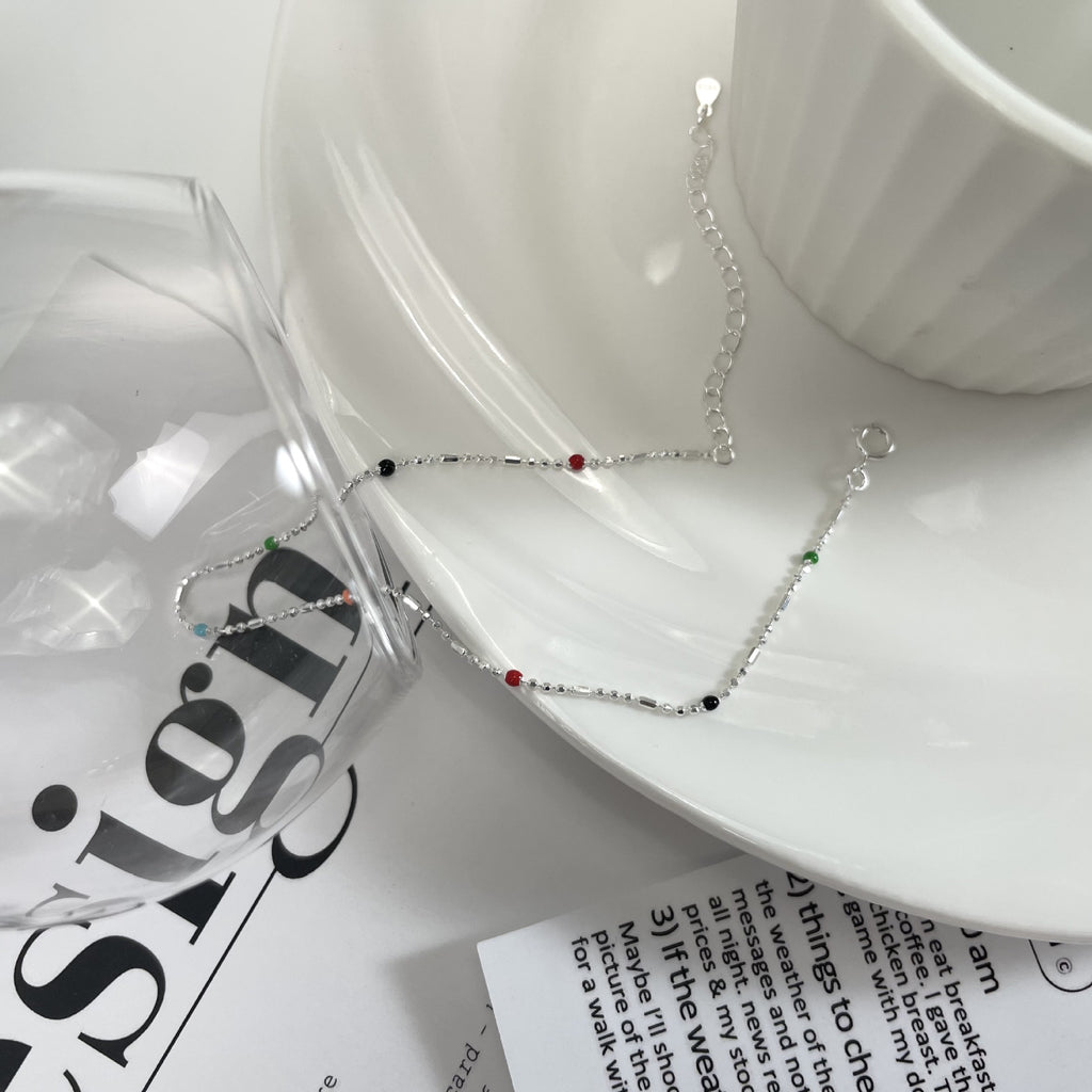 S925 Sterling Silver Summer Color Anklet Cn0085