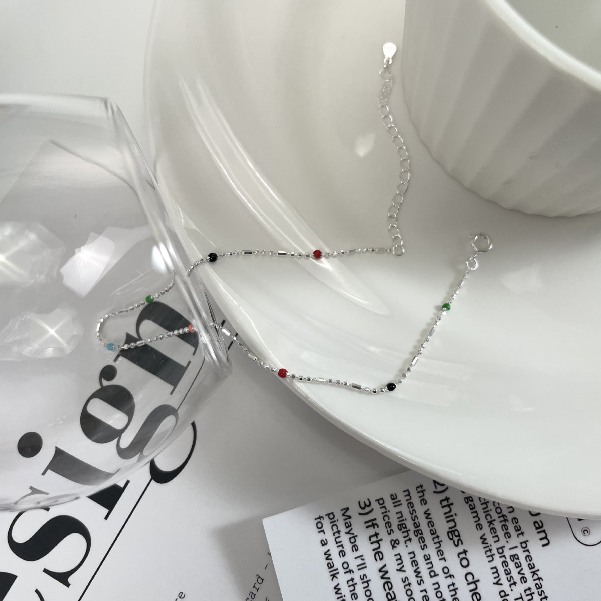 S925 Sterling Silver Summer Color Anklet Cn0085