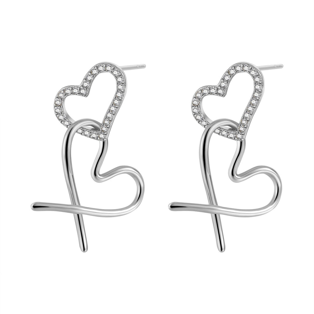 گوشواره زیرکون Loving Heart