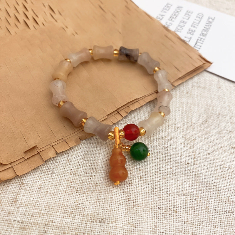Round Beads Jade Elastic String Bracelet Cn0054