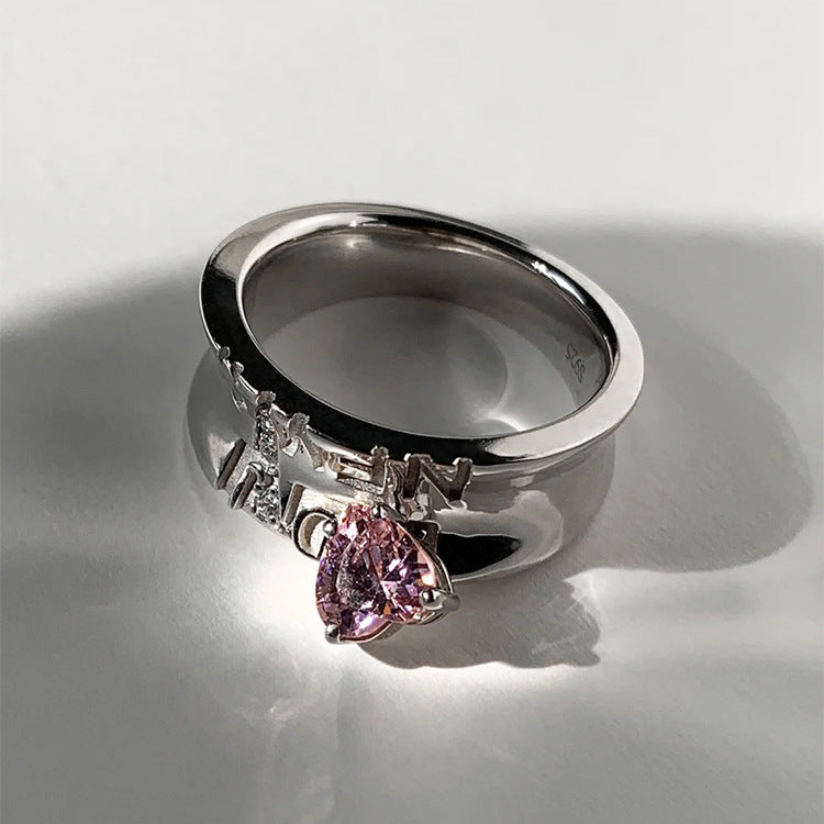 Irregular Zircon Heart-Shaped Open Ring CN0006