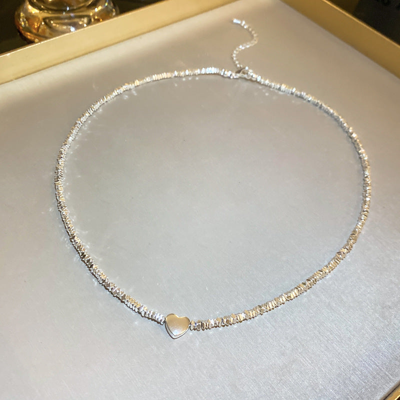 Broken Silver Geometric Necklace Cn0024