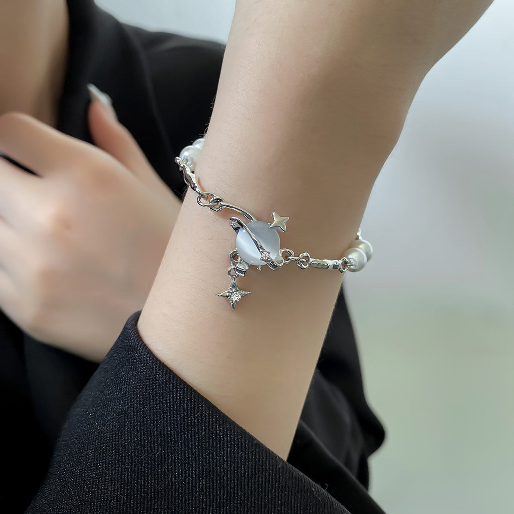 Beaded Stitching Semicircle Opal Bracelet Cn0078