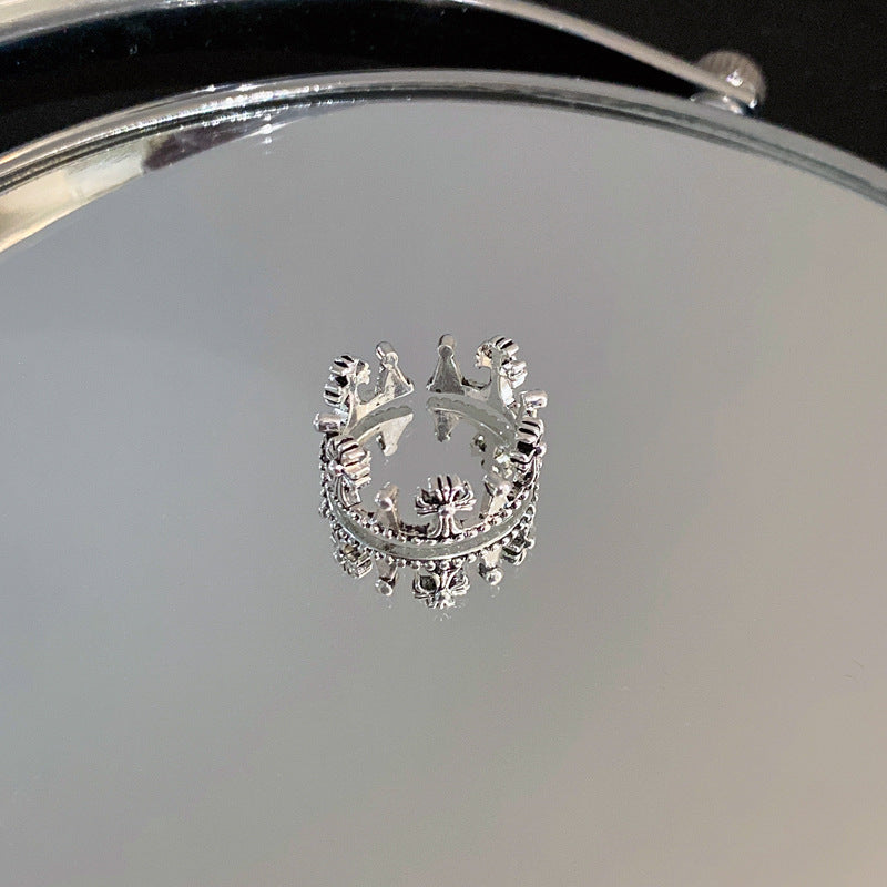 Heart-Shaped Zircon Geometric Open Ring Cn0046