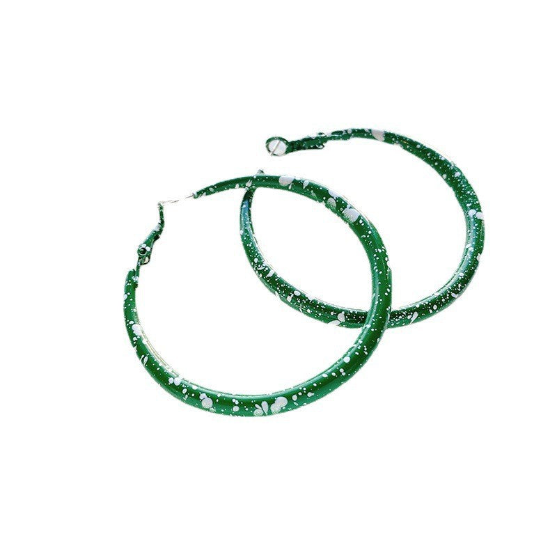 Vintage Green Heart Earrings Cn0044