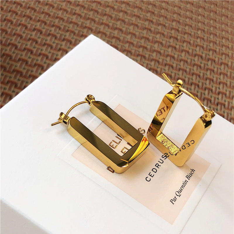 Geometry Rectangle Ear Clip Earrings Cn0269