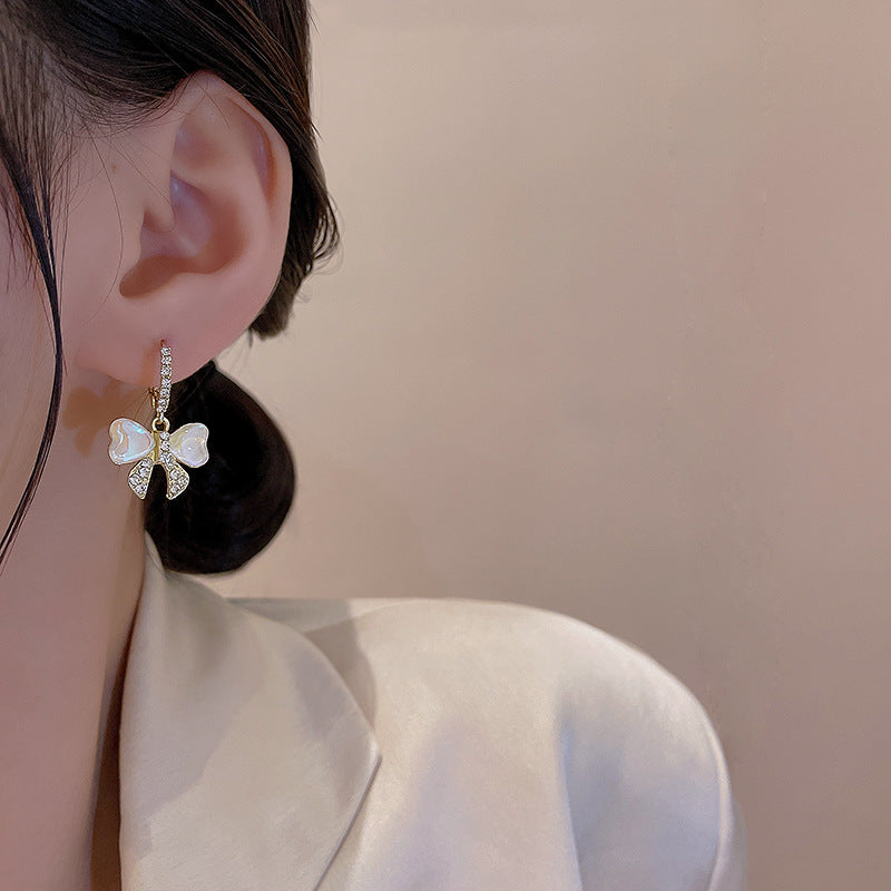 Colorful Bow Sweet Earrings Diamond Earrings