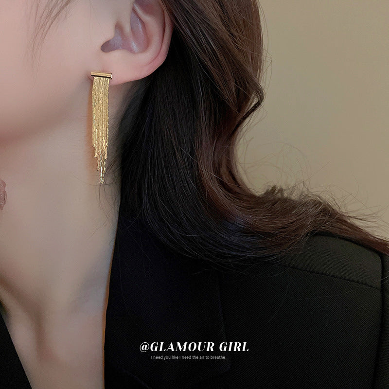 Diamond Jellyfish Semicircle Tassel Earrings