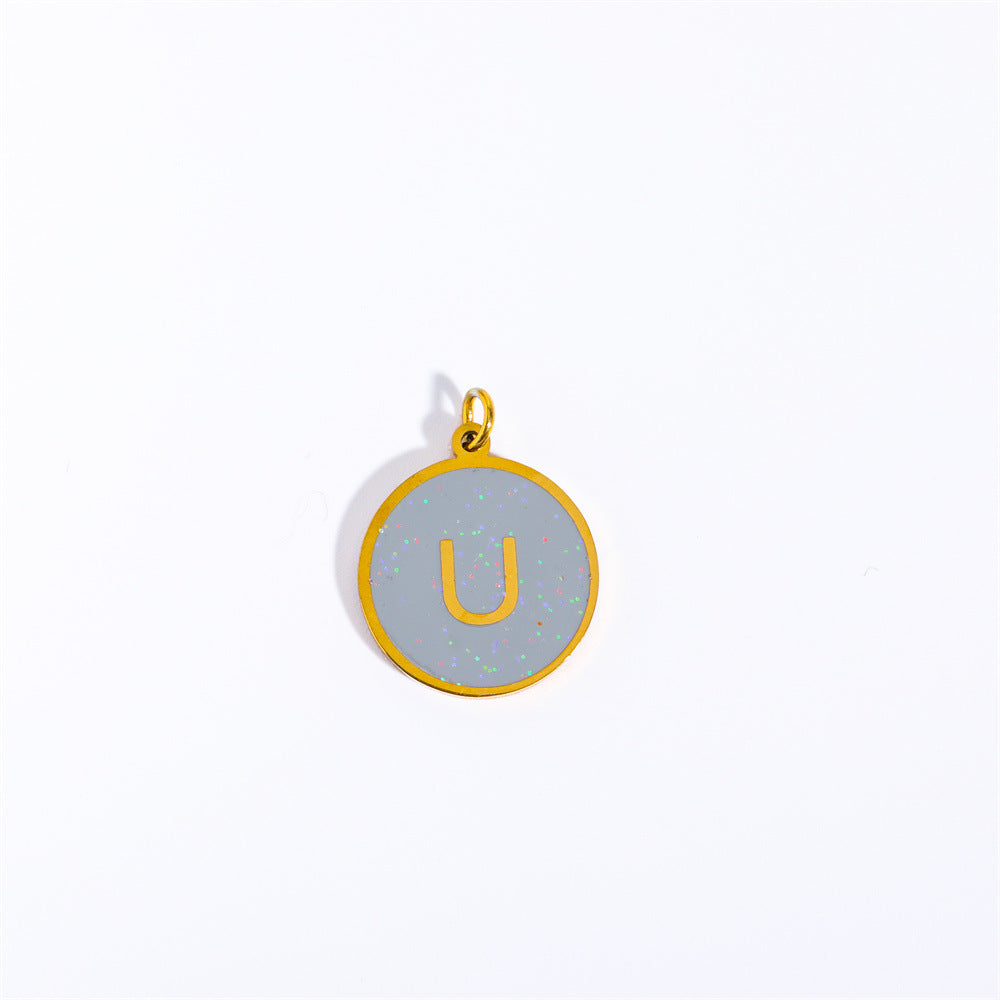 Candy Color 26 Letter Necklace Accessory Pendant Cn0062