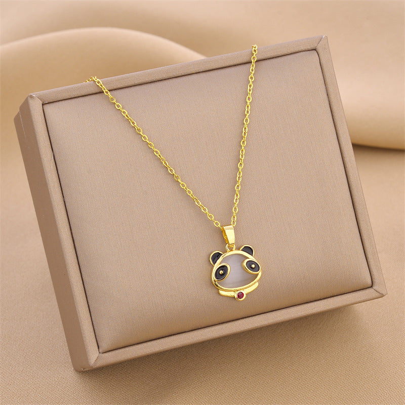 اوپل لیزر پانڈا لاکٹ ٹائٹینیم اسٹیل کا ہار