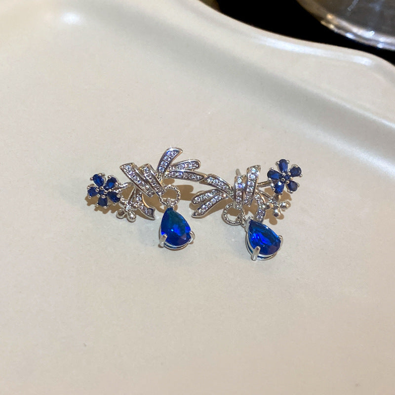 Silver Needle Flower Earrings Cn0020