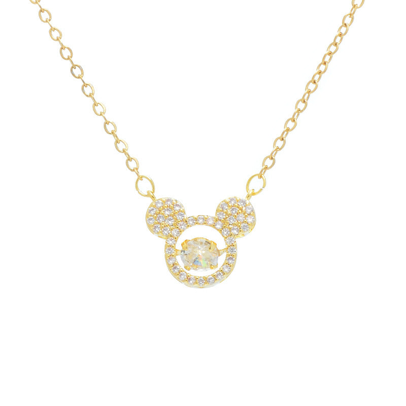 Hiasan Kepala Mickey Kalung Liontin Rantai Klavikula Tikus Kecil
