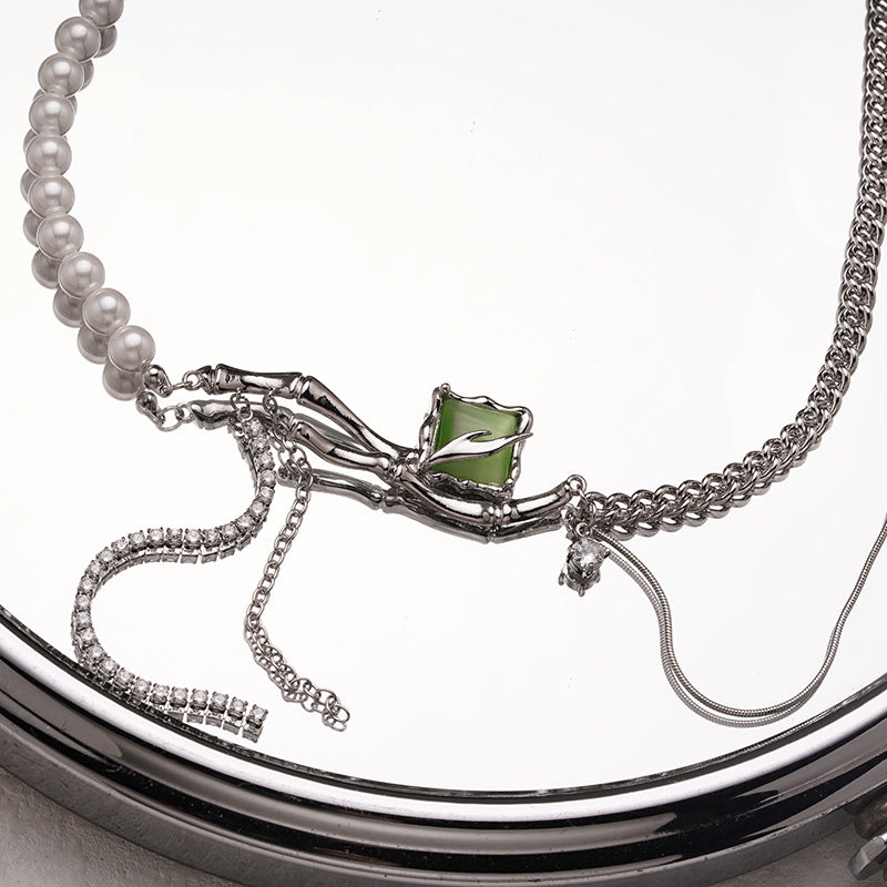 Opal Clavicle Chain Cn0064