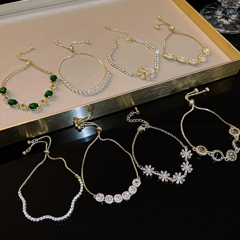 Zircon with Diamond Emerald Bracelet Cn0016