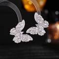 Heavy Industry Advanced Color Zircon Earrings Stereo Butterfly Studs