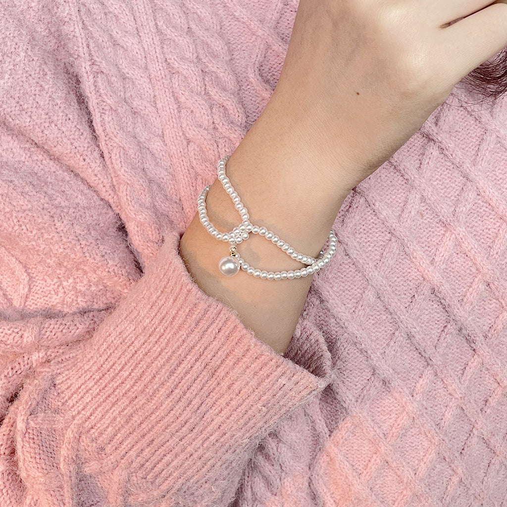 French lazy style temperamental bracelet double layer twin special-interest design all-match gentle temperamental bracelet women