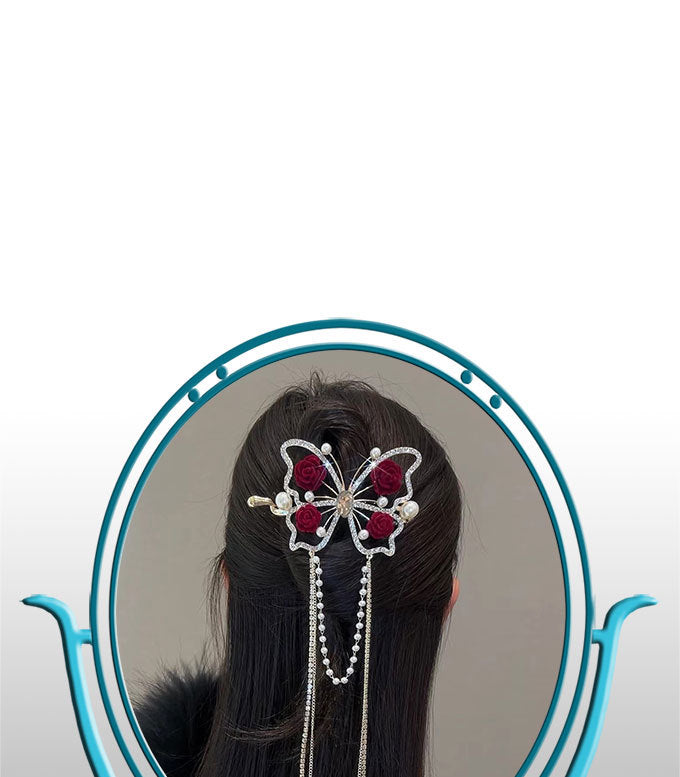 নতুন প্রজাপতি ফাঁপা রোজ ব্যানানা ক্লিপ ব্যাক হেড গ্রিপ