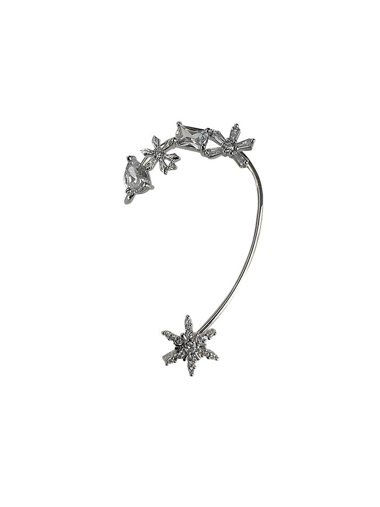 Snowflake Ear Hook Earrings for Women without Pierced Ears