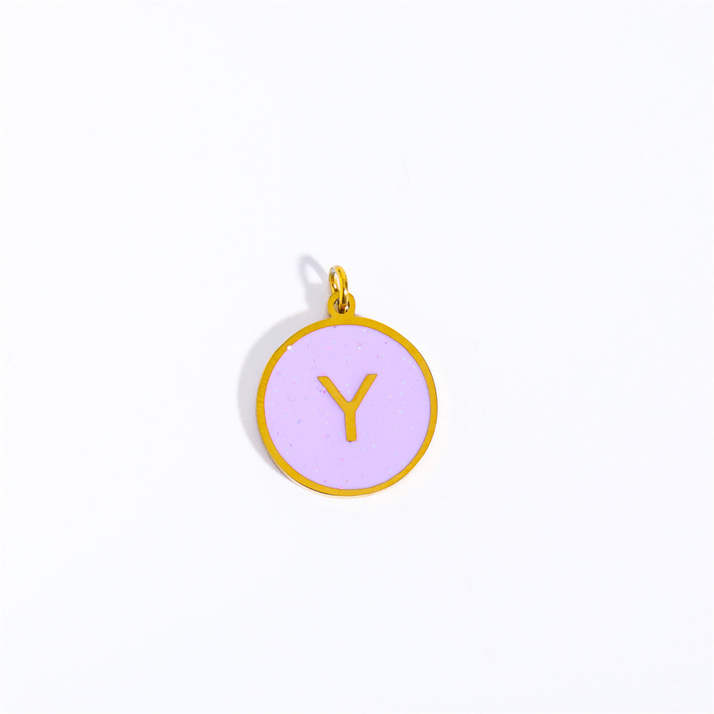 Candy Color 26 Letter Necklace Accessory Pendant Cn0062