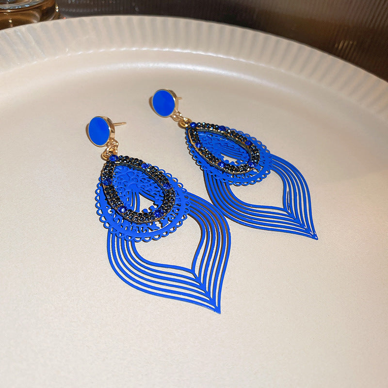 Diamond Letters Geometry Long Fringe Earrings Cn0013