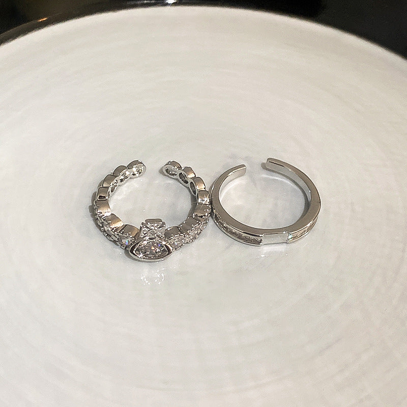Zircon Wave Dual Layer Open-End Ring Cn0038