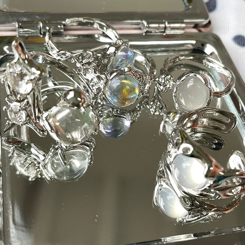 Moonstone Index Finger with Opening Ring CN0002