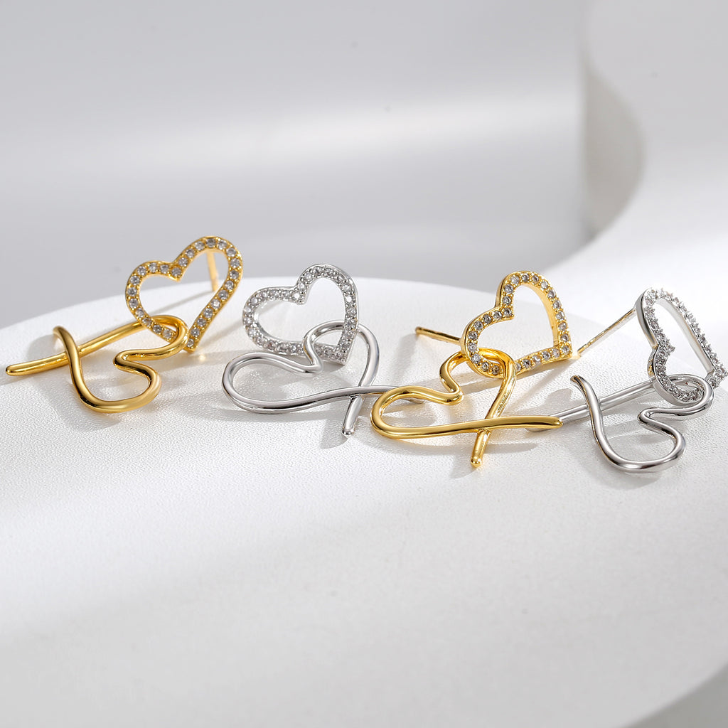 گوشواره زیرکون Loving Heart