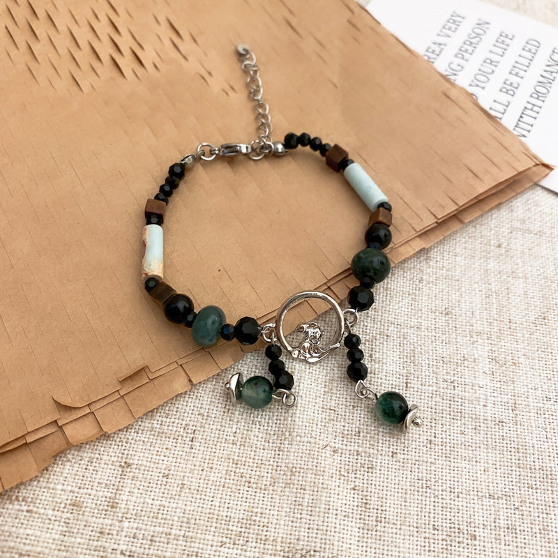 Round Beads Jade Elastic String Bracelet Cn0054