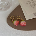 French Retro Resin Tulip Flower Earrings