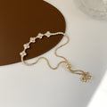 Retro Micro Inlaid Zircon Four-Leaf Flower Bracelet