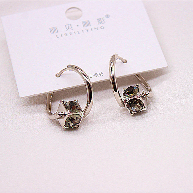 Маленькие хрустальные серьги для женщин, кольцо для ушей, новая мода, счастливые бусы, зажим для ушей