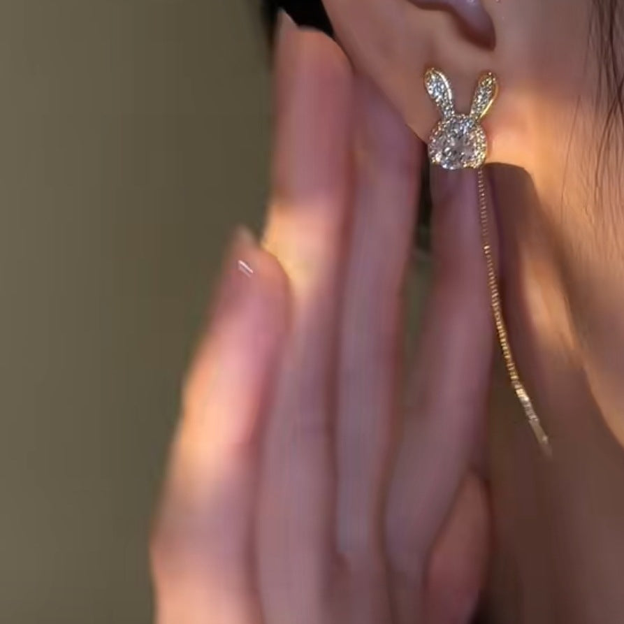 Zirkon Anting Gantung Kelinci Lucu