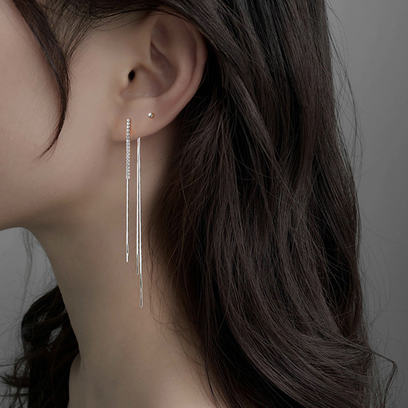 Shiny Diamond Tassel Hanging Earrings Cn0221