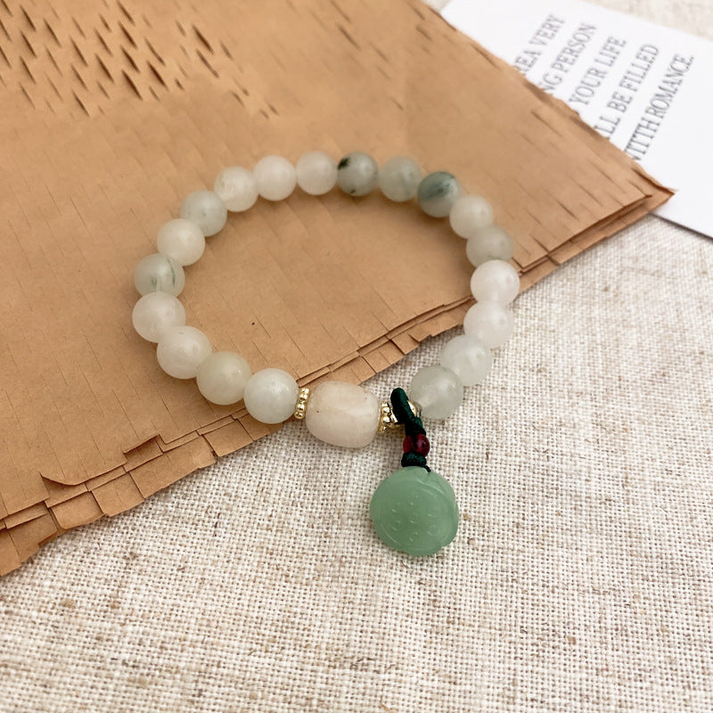 Round Beads Jade Elastic String Bracelet Cn0054