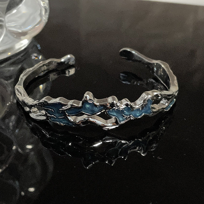 Enamel Snake Zircon Irregular Open-Ended Bracelet Cn0061