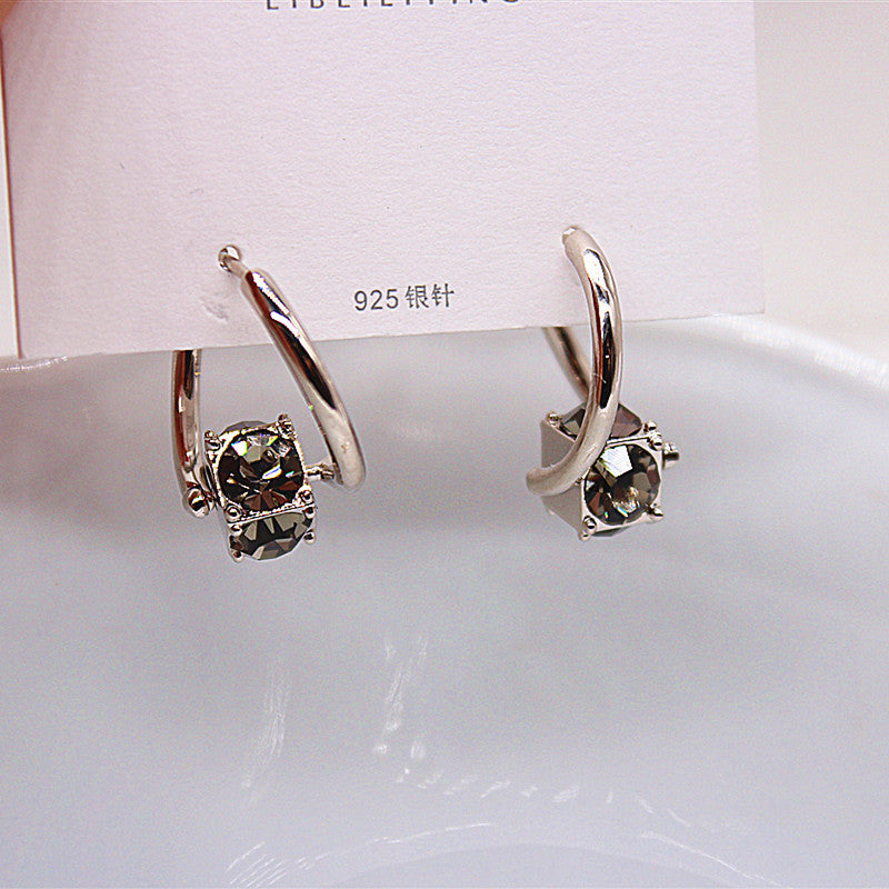 Маленькие хрустальные серьги для женщин, кольцо для ушей, новая мода, счастливые бусы, зажим для ушей