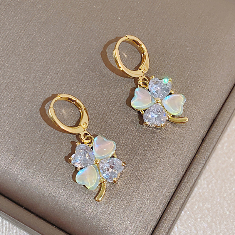 گیره گوشواره زیرکون لیزری رنگارنگ شیرین عشق قلب گل گوشواره گوشواره شبدری