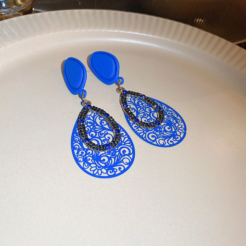 Diamond Letters Geometry Long Fringe Earrings Cn0013