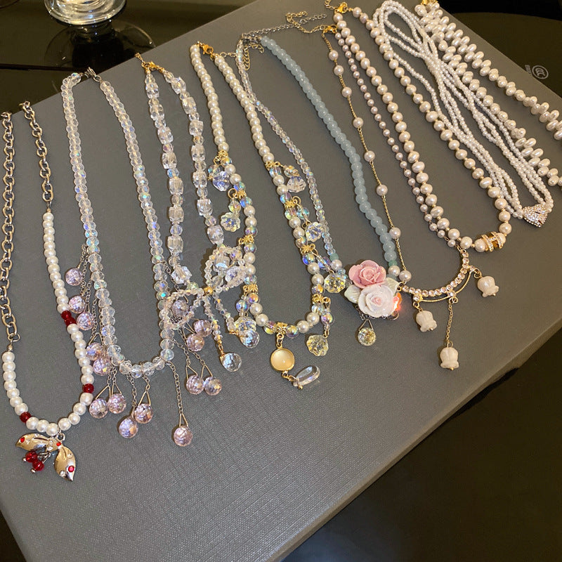 Diamond Flower Crystal Necklace Cn0023