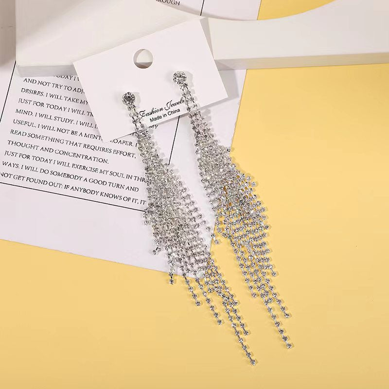 گوشواره بدلیجات نامنظم گوشواره منگوله بلند مدل ساده