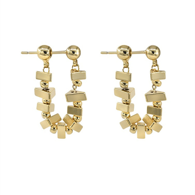 گوشواره میخی زنجیر مربع فلزی گوشواره قدیمی گوشواره گوشواره گوشواره