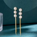 Shining Thin Earrings Temperament Silver Earrings Female Eardrops Long Ear Line