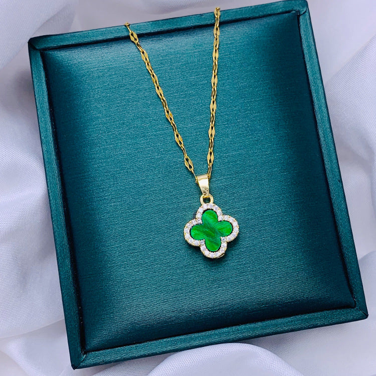 Four-Leaf Clover Necklace Female Temperament Clavicle Chain