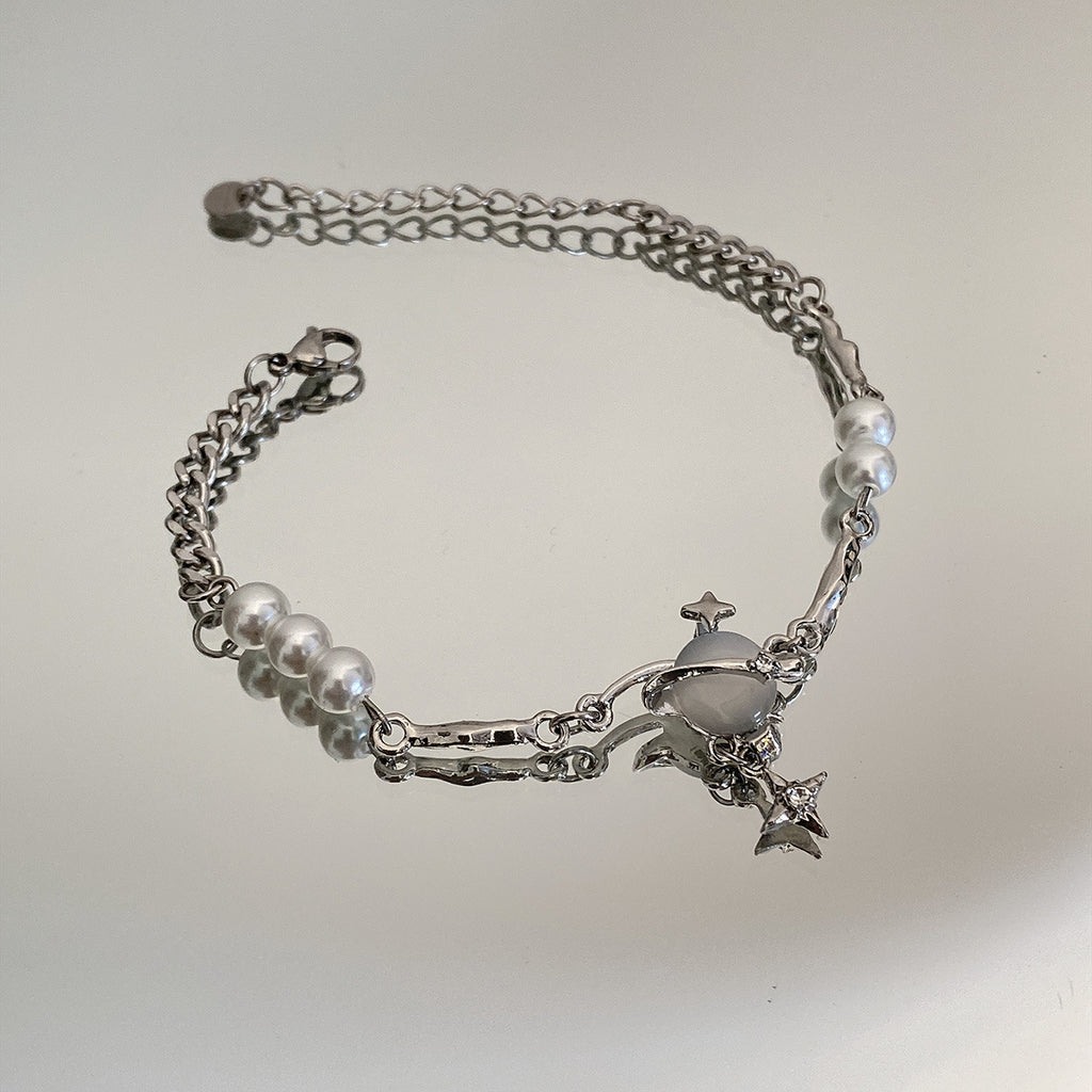 Beaded Stitching Semicircle Opal Bracelet Cn0078