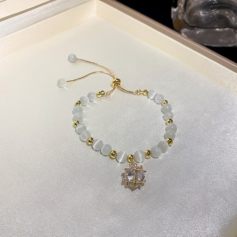 Real Gold Electroplated Zircon Opal Bracelet Cn0028